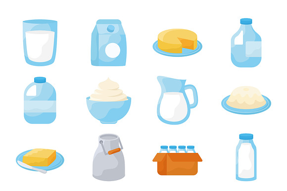 Dairy Products Illustration Set preview 2