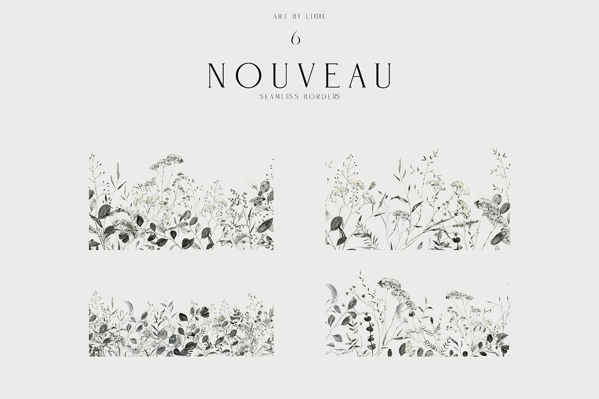 NOUVEAU watercolor floral, a Decorative Illustration by LiChu Art (Photo 6 of 12)