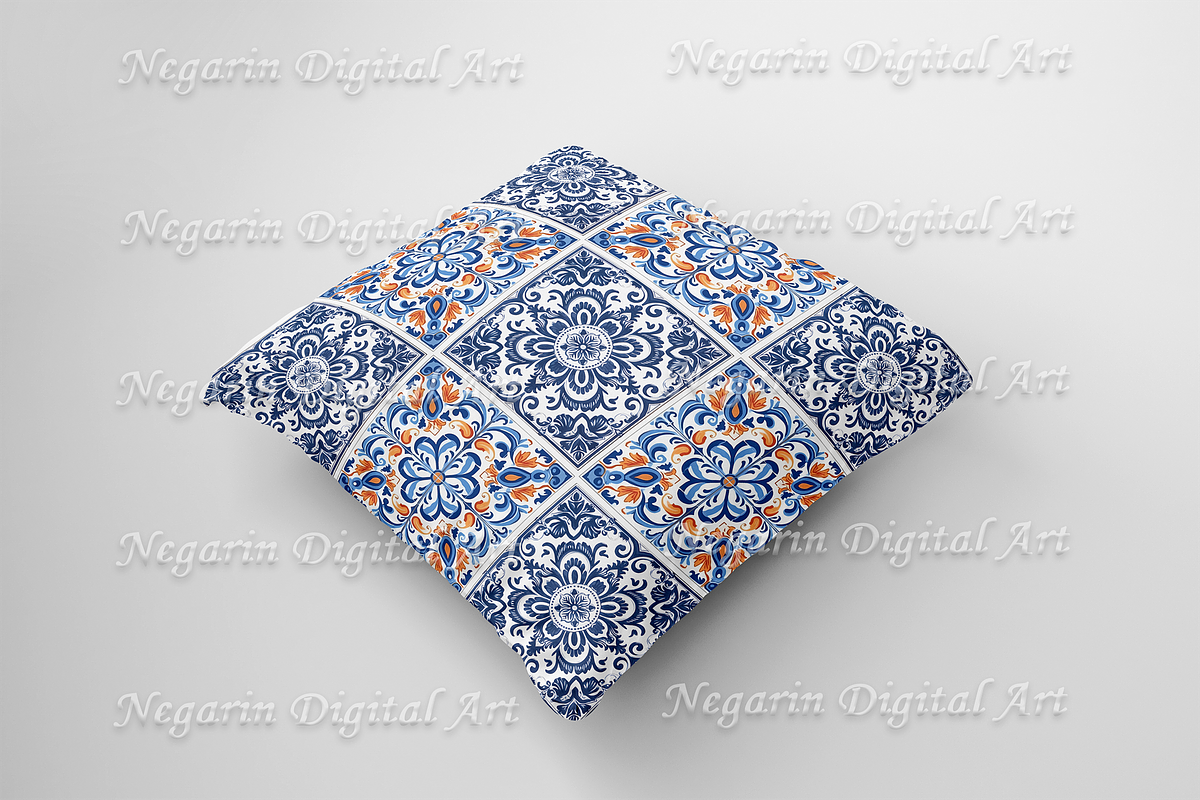 Portuguese Azulejo Pattern Tile V2, a Pattern Graphic by Negarin Digital Art (Photo 6 of 8)