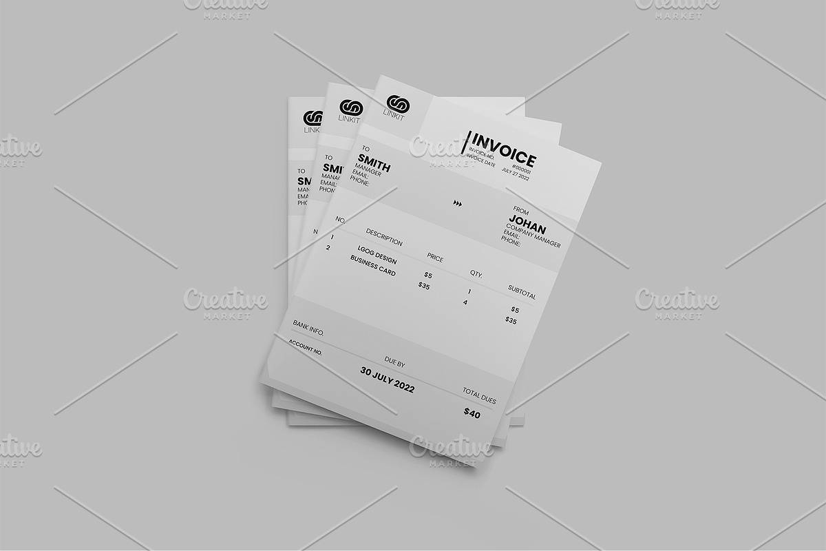 Minimal A4 Invoice Design, a Stationery Template by ExpertDesigner411 (Photo 3 of 6)