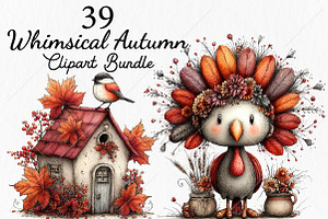 Whimsical Autumn Clipart Bundle, a Seasonal Illustration by Canvas Craft