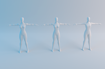Realistic Female Base Mesh in T-Pose, a Characters & Person 3D Model by Just Shop