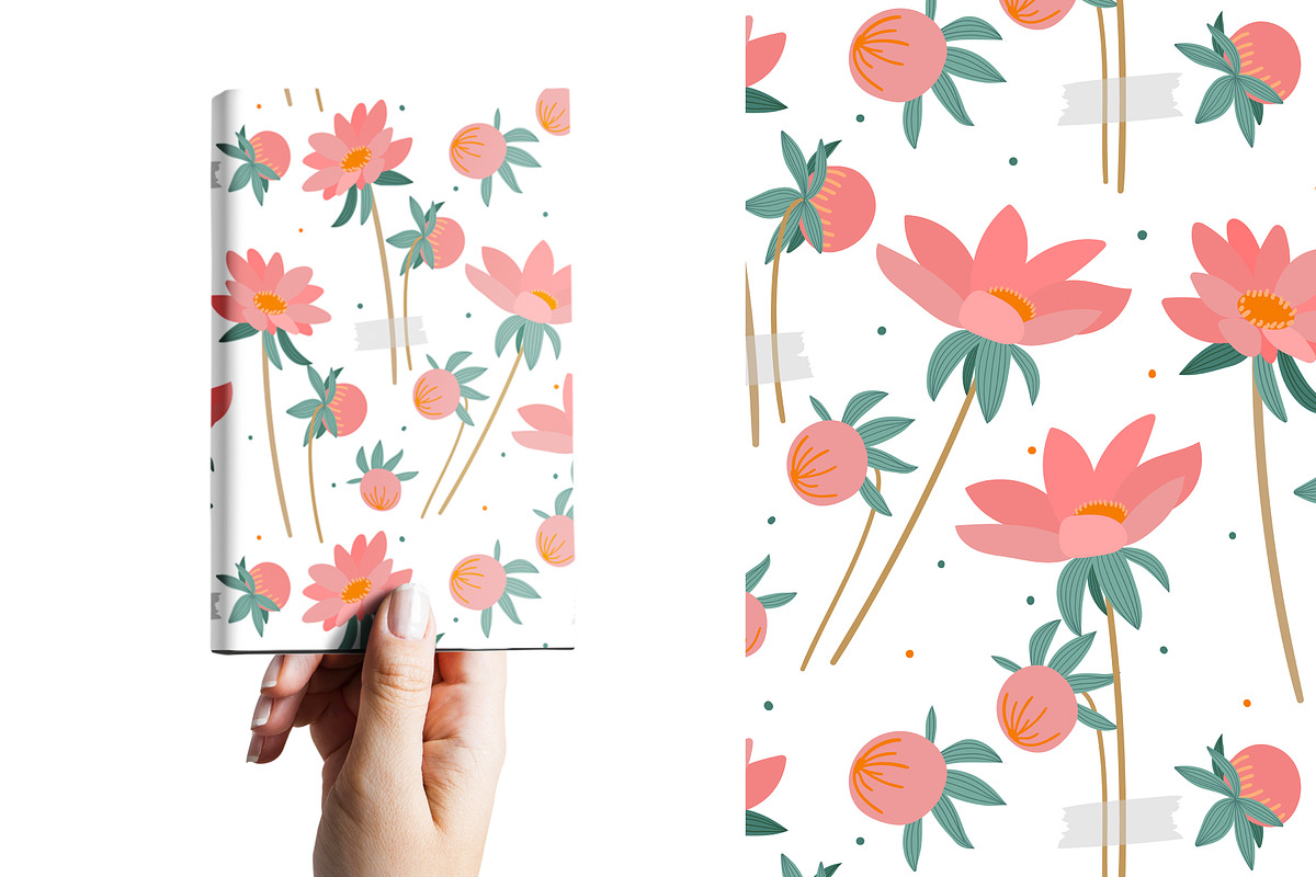 Hand drawn floral seamless patterns, a Pattern Graphic by hanifa_design (Photo 3 of 10)