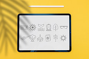 Linear Travel Icons Set, an Outline Icon by Imageblend (Thumbnail 2 of 3)