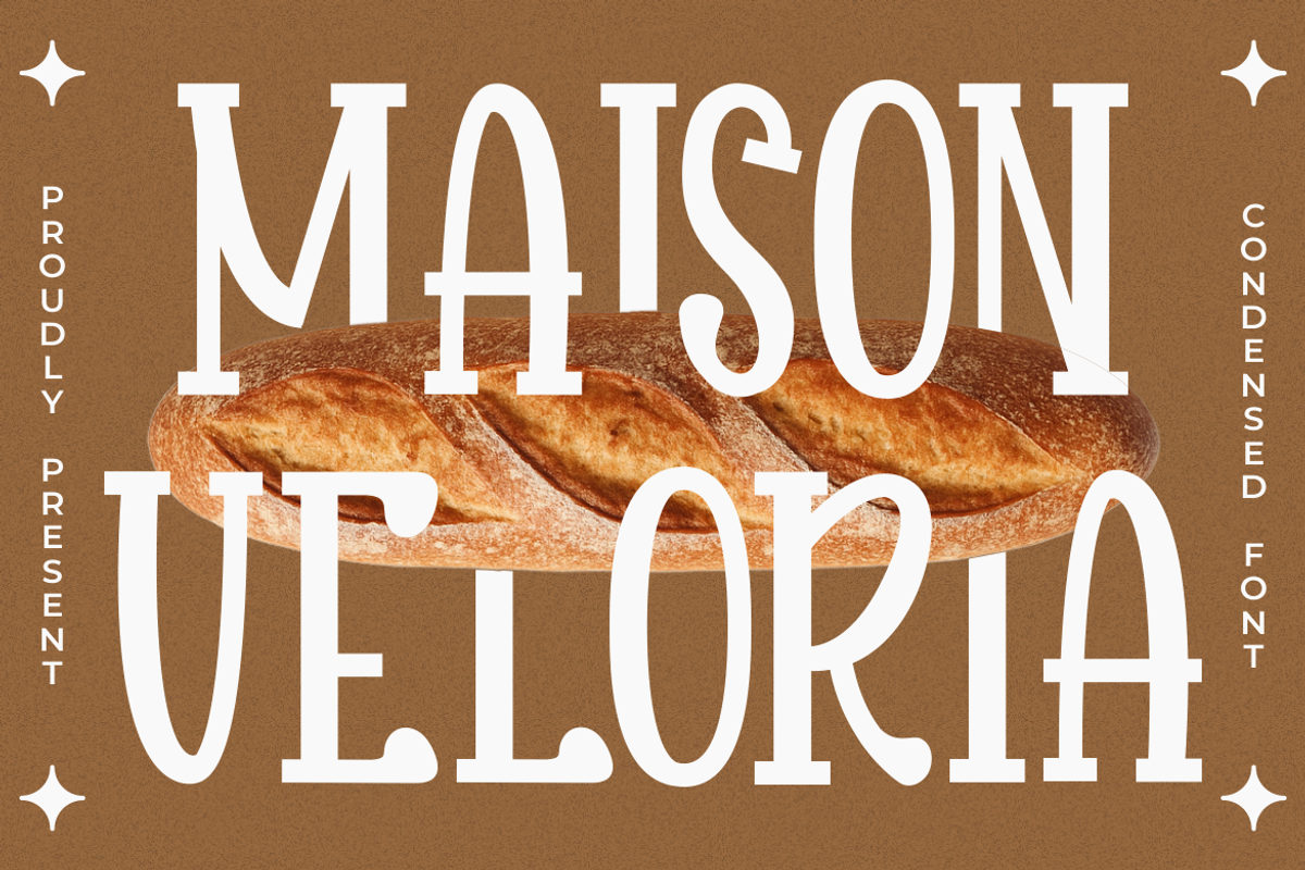 Maison Veloria Condensed Font, a Slab Serif Font by PutraCetol Studio (Photo 1 of 6)