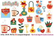 Lovely Day Digital Clip Art, a Seasonal Illustration by Cozy Cat Design (Thumbnail 1 of 3)