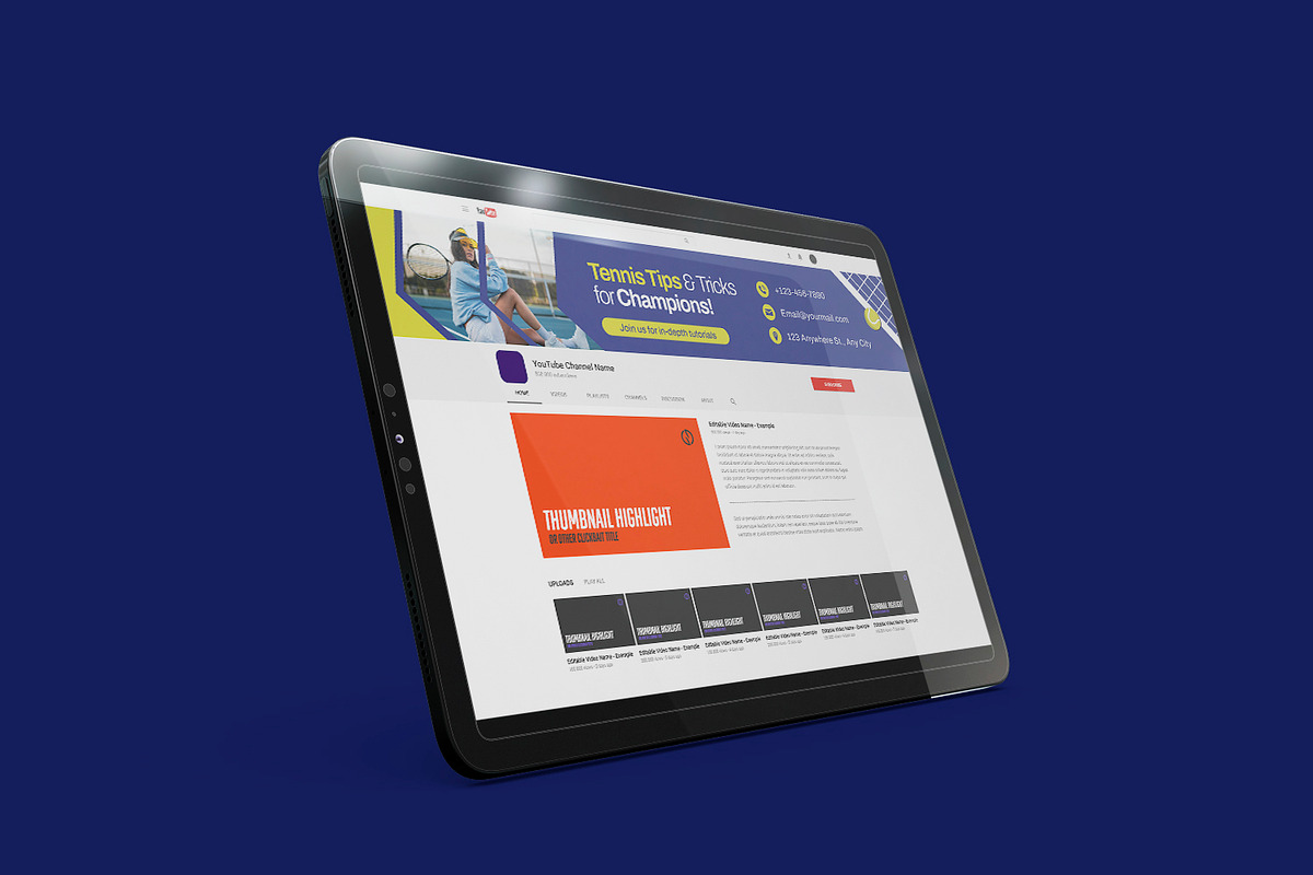 Baseline Tennis - YouTube Banner, a Social Media Template by Esensifiksi.studio (Photo 2 of 3)