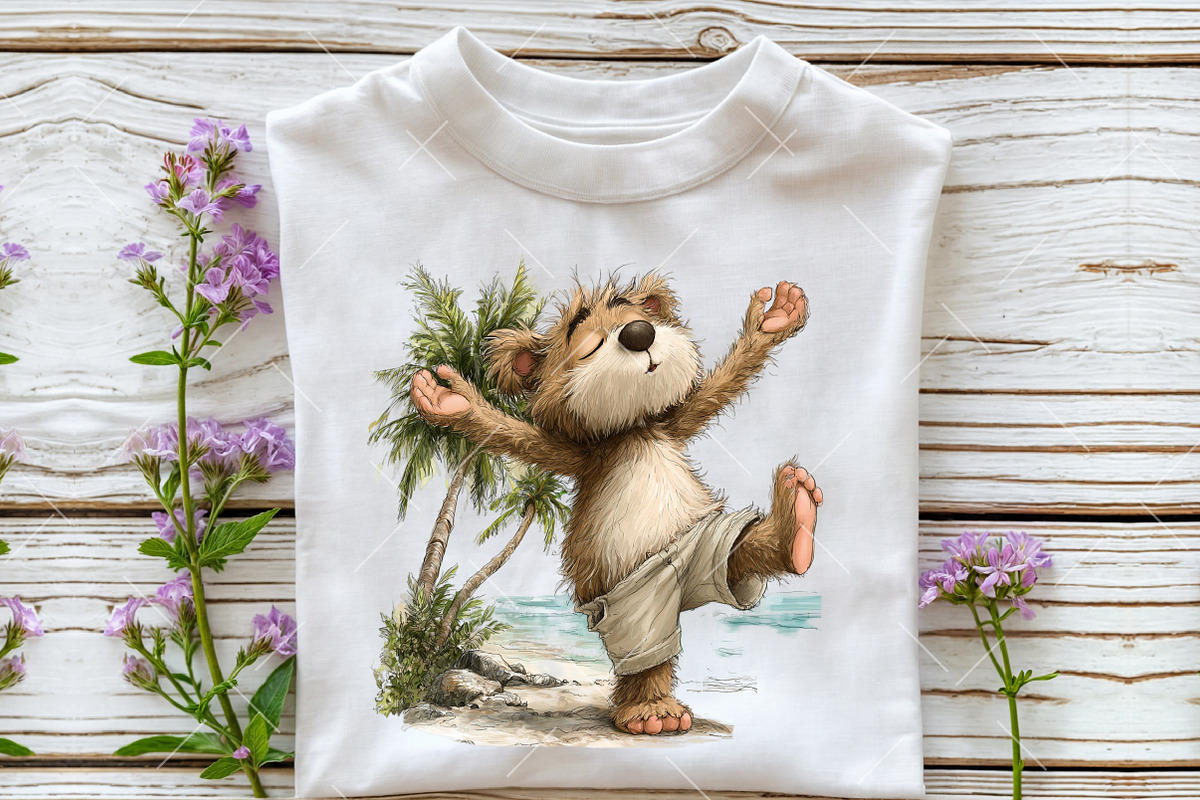 Funny Summer Teddy Bear PNG Clipart, an Illustration by OK Design (Photo 5 of 6)