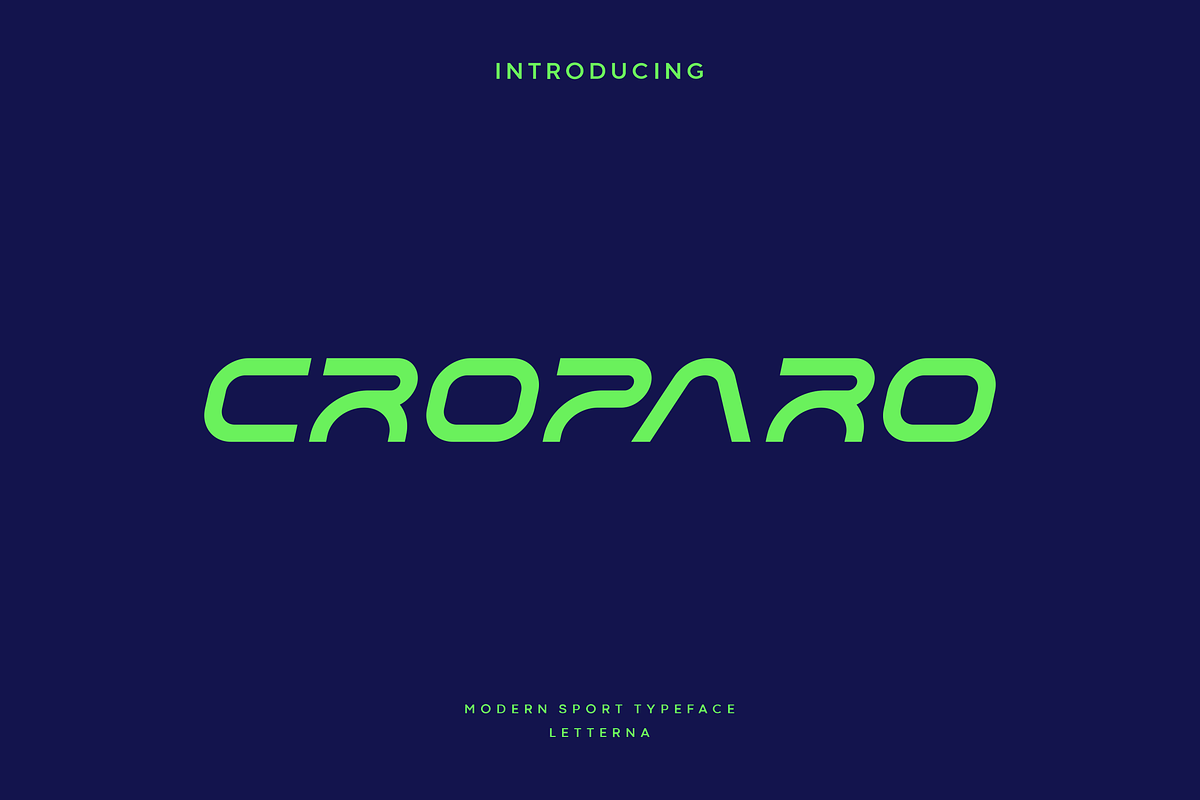 Croparo - Modern Sport Typeface, a Sans Serif Font by Letterna (Photo 1 of 4)