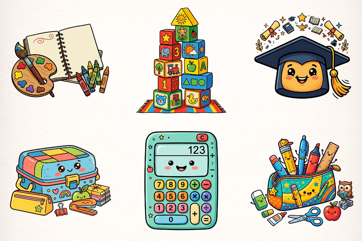 Back to School Clipart, a Transportation Illustration by Digital Artistic99 (Photo 2 of 9)