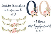Navy & Blush Floral Numbers, an Illustration by Amanda Ilkov (Thumbnail 3 of 5)