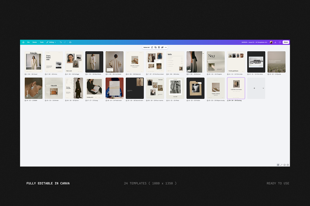 MARGIN 24 Editorial Canva Templates, a Social Media Template by The Muza (Photo 3 of 7)