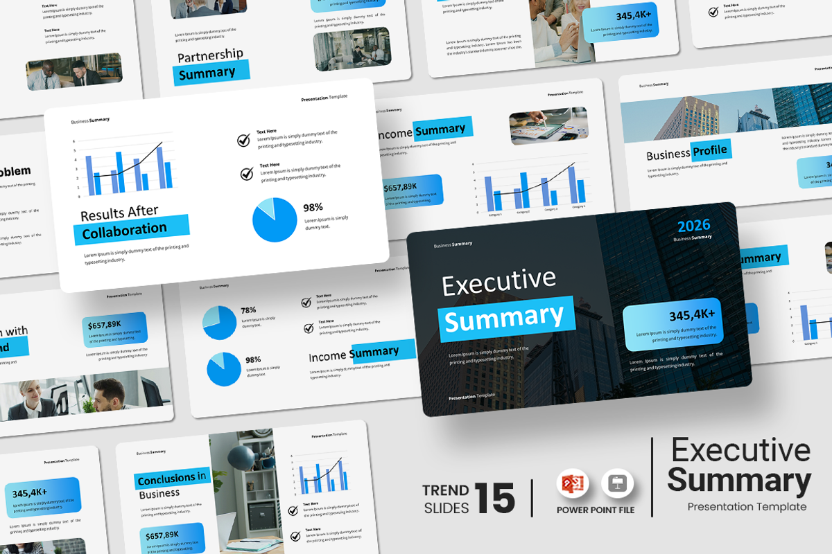 Executive Summary - PowerPoint, a Presentation Template by Iqsiart Studio (Photo 1 of 3)
