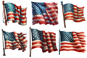 Vintage Grunge American Flag Clipart, an Illustration by Designworld (Thumbnail 3 of 5)