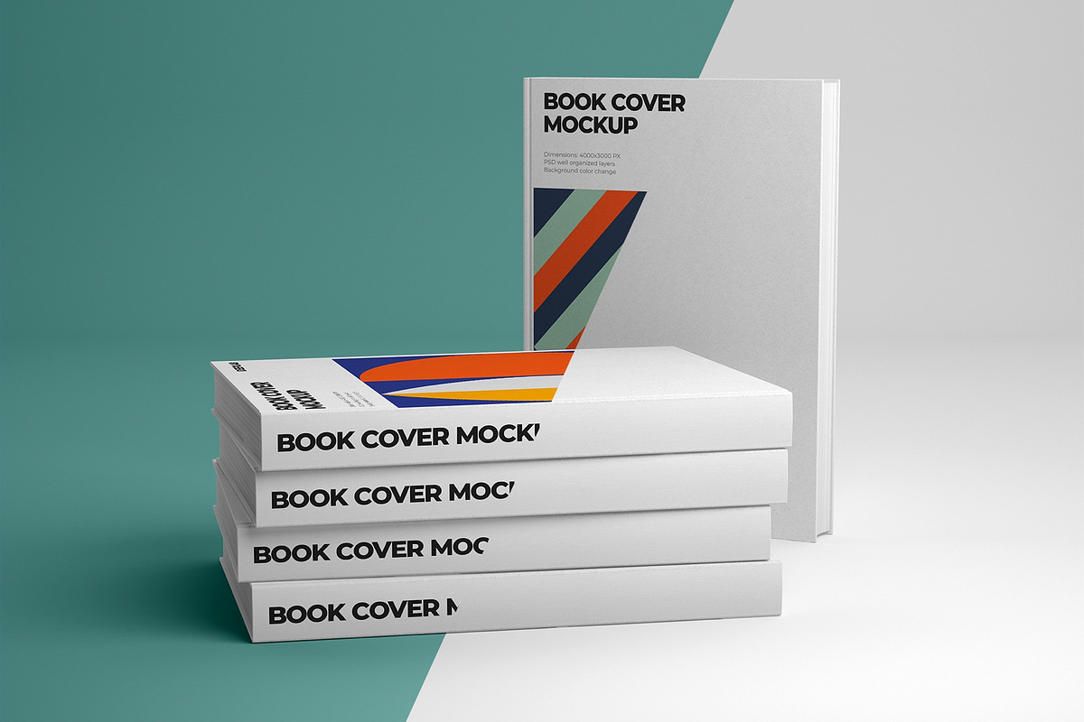 Vertical Book Hardcover Mockup Set, a Print Template by Deeplab (Photo 3 of 20)
