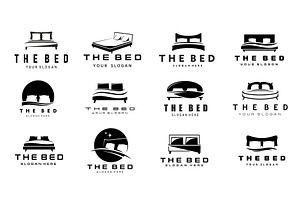 Beds, pillows and blankets icons, an Object Illustration by Vector Tradition
