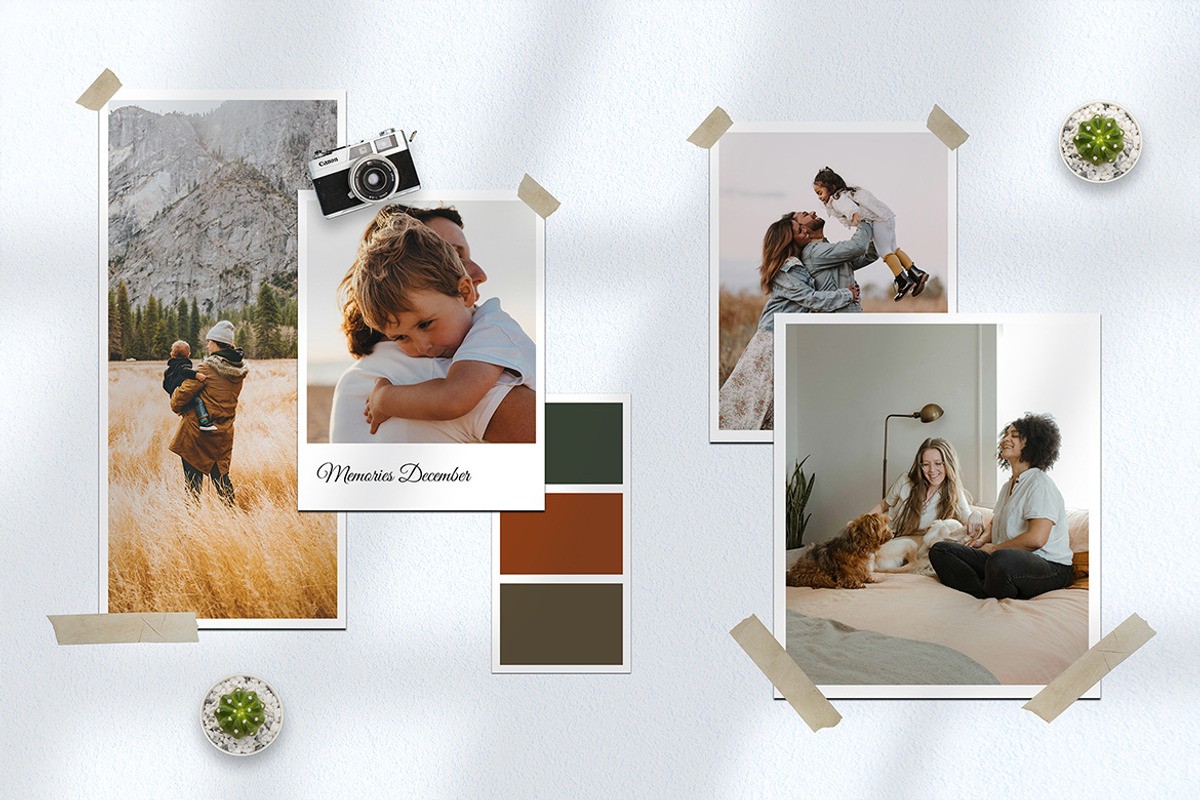 Polaroid Photo Collage Mockup, a Product Mockup by ENATIVE (Photo 3 of 5)