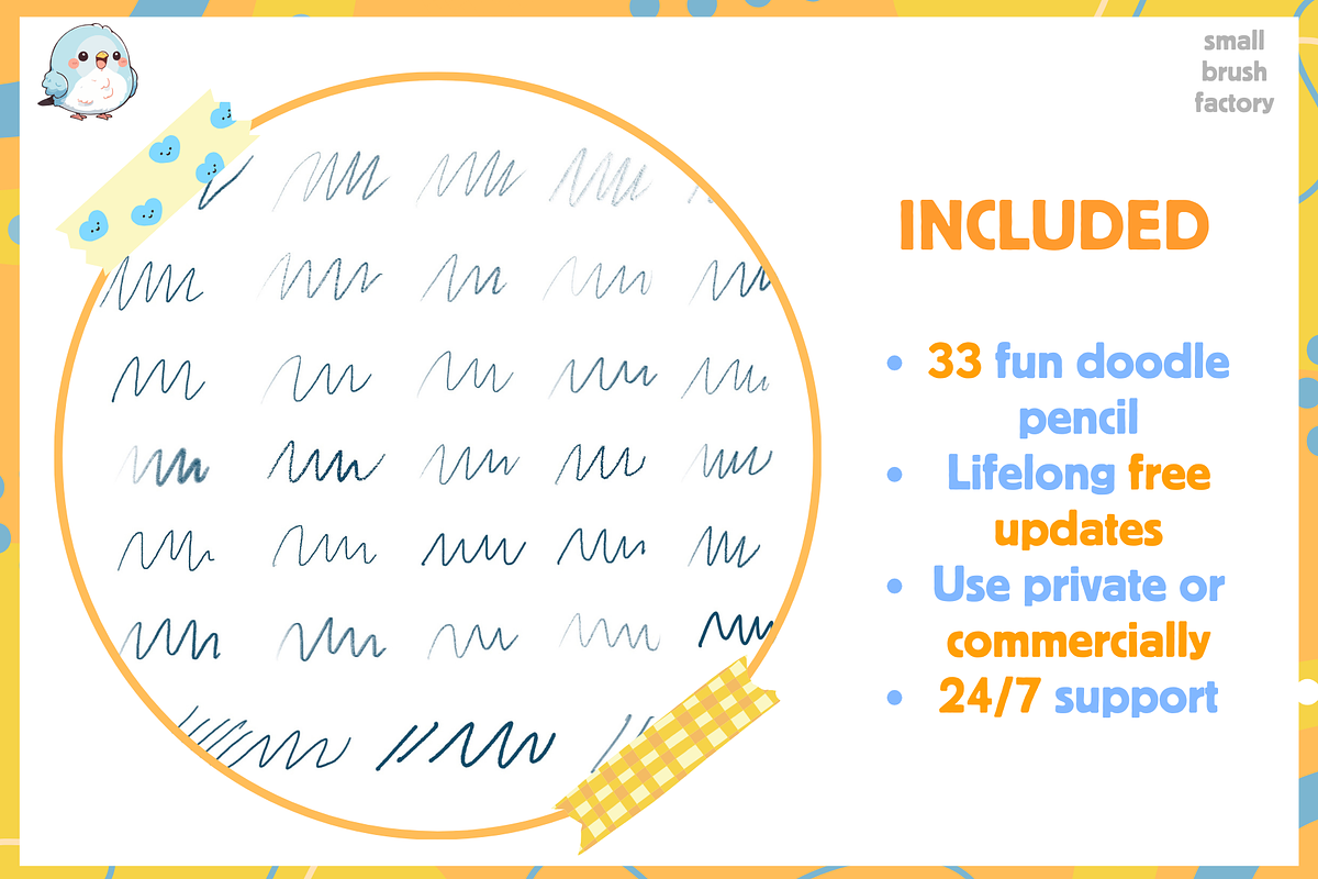 Procreate Childlike Doodle Brushes, a Brush Add-On by Cozy Brushery (Photo 4 of 10)
