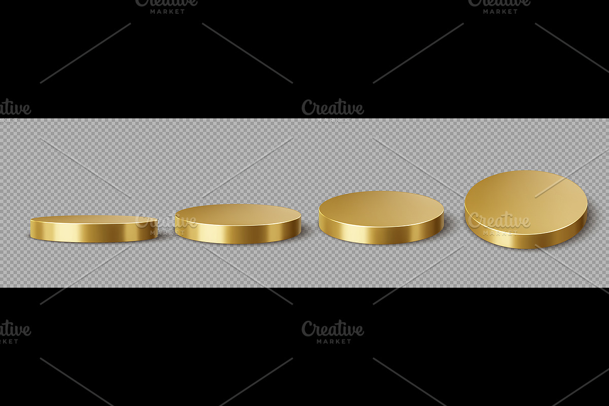 3D round golden podium stage, a Decorative Illustration by Buch&Bee (Photo 1 of 3)