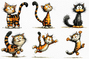 Whimsical Funny Cat PNG Bundle, a Seasonal Illustration by Craft Nest (Thumbnail 3 of 6)