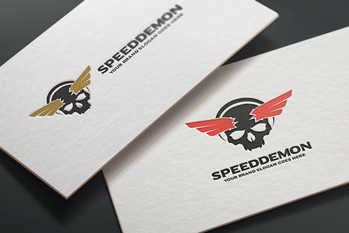 Speed Demon Skull Logo, a Branding & Logo Template by WheelieMonkey