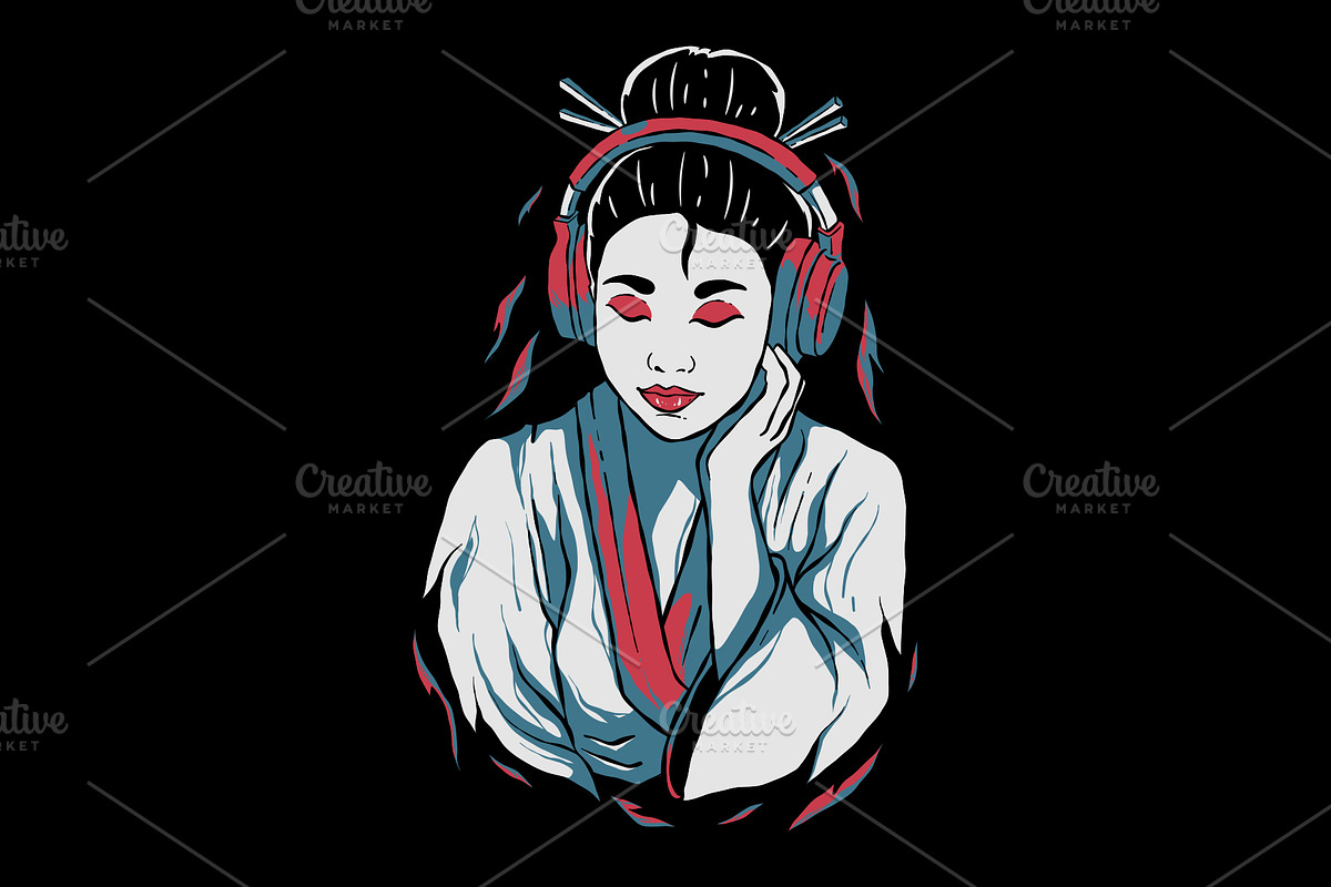 Headphones Girl!, a Decorative Illustration by pedrors