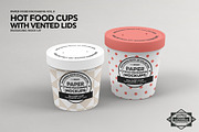 Hot Food Cups w Vented Lids Mockup, a Packaging Mockup by INCDesign (Thumbnail 4 of 8)