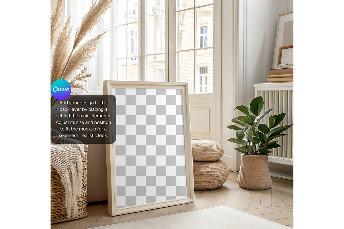Boho Living Room Poster Frame Mockup, a Product Mockup by MockupWizard (Photo 3 of 5)