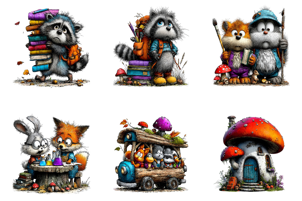 Forest School Clipart Bundle, a Seasonal Illustration by CreationArt (Photo 6 of 7)