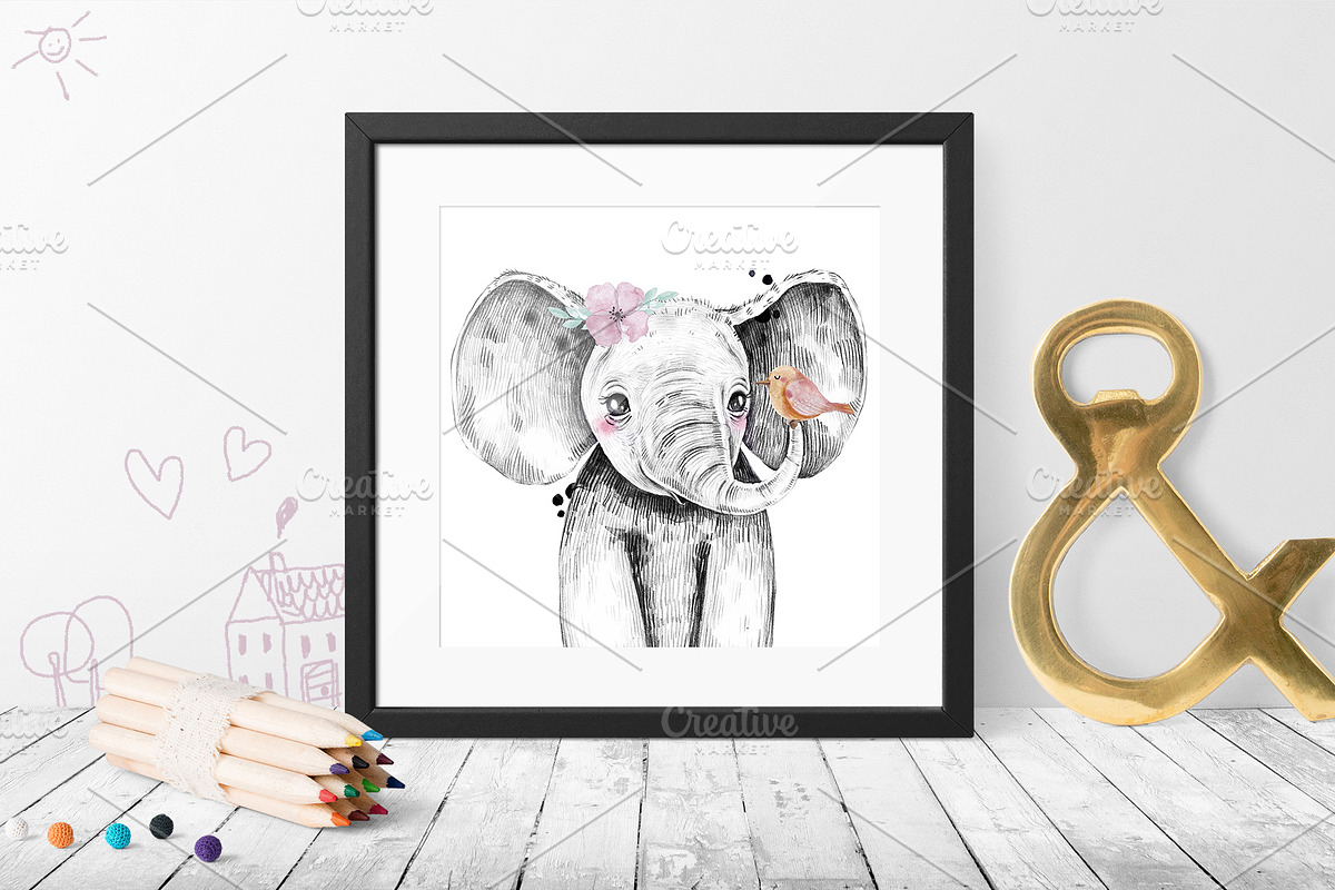 SAFARI BABIES watercolor set, an Animal Illustration by Natali Smolova (Photo 7 of 8)