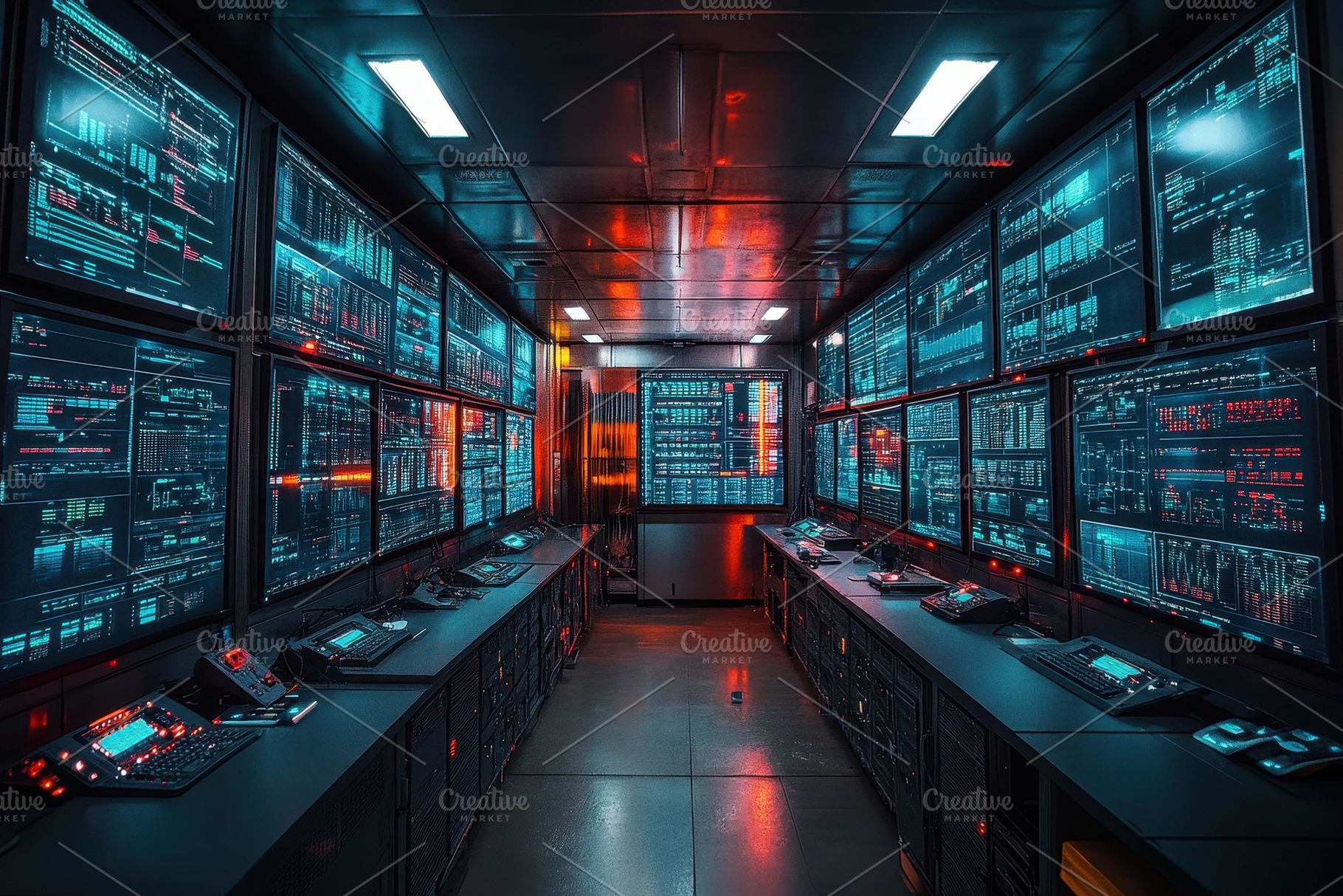 High-tech control room showcases adv, a Photo by Tanuart | Creative Market