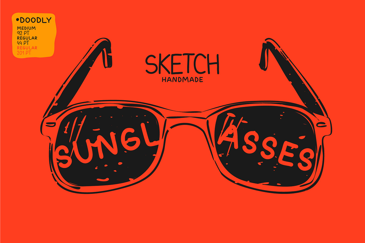 Doodly. Handwritten font family preview 5