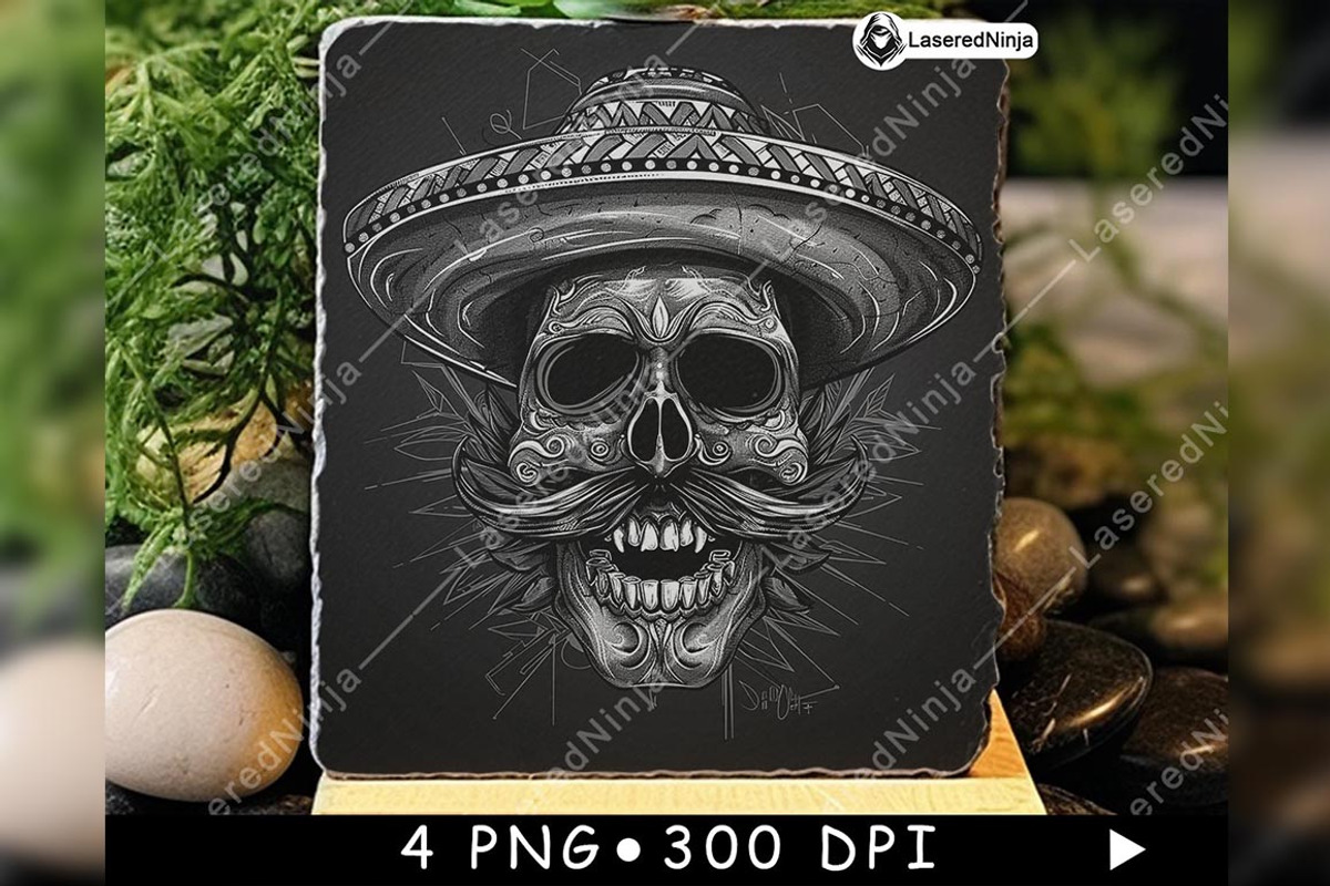 Skull Sombrero Hat Mustache Gothic, a Background Graphic by LaseredNinja (Photo 6 of 7)