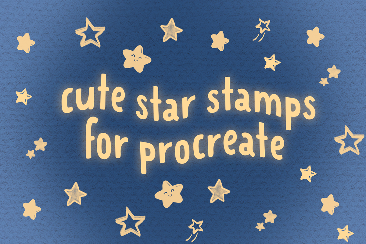 Cute Star Stamps for Procreate, a Brushes & More by pinkdrinksoul (Photo 1 of 3)