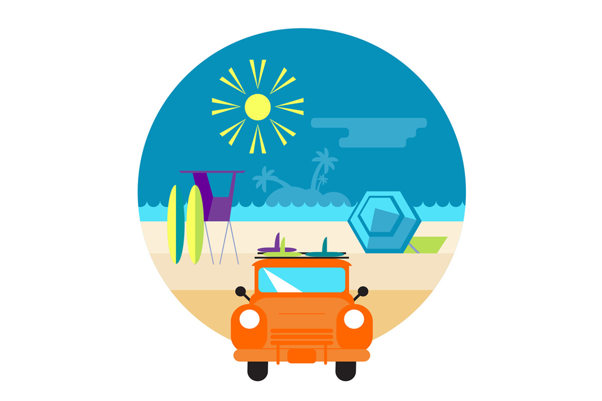 Summer Beach Scene, an Illustration by SJagiello