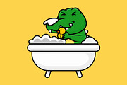 Cute Crocodile Cartoon Vector Icons, an Animal Illustration by Artstorystudio (Thumbnail 4 of 7)