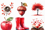Watercolor Crimson Canopy Clipart, an Illustration by Craft Nest (Thumbnail 4 of 6)