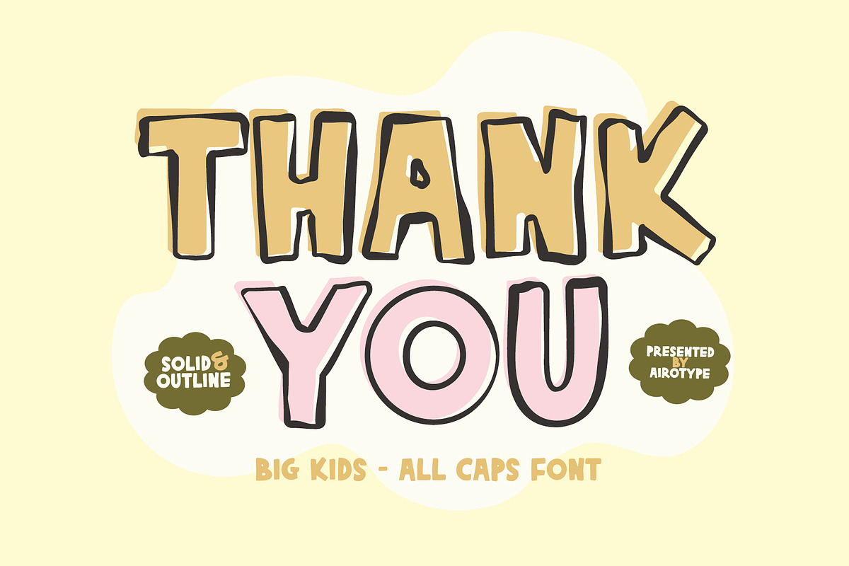 Big Kids | AllCaps Outline Ugly Font, a Sans Serif Font by Airotype (Photo 12 of 12)