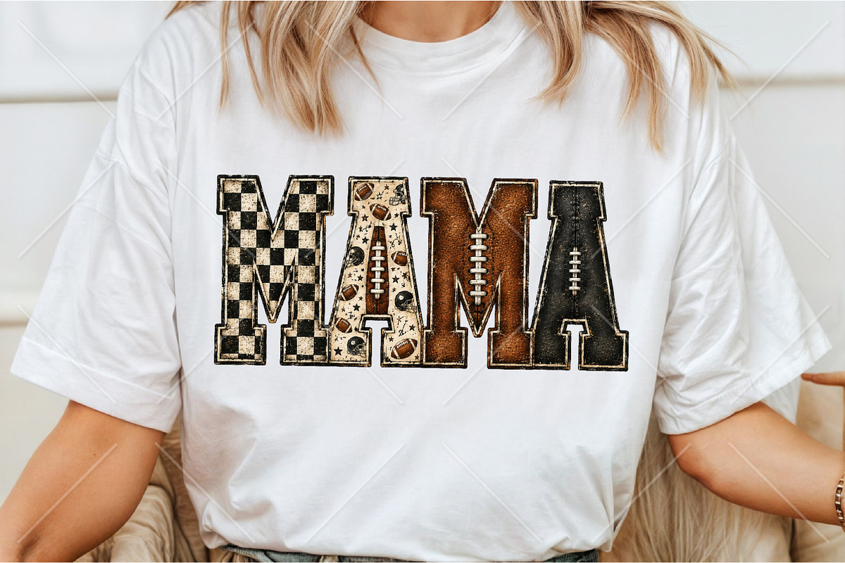 Preppy Football Mama Checkered PNG, a Seasonal Illustration by Canvas Craft (Photo 3 of 6)