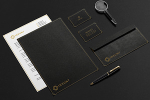 INSUNT Gold Stationery Design