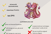 BABY DRAGON BABY SHOWER CLIPART, an Animal Illustration by Daring Digies (Thumbnail 5 of 7)