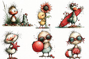 whimsical summer chick Clipart, an Illustration by Designworld (Thumbnail 2 of 4)