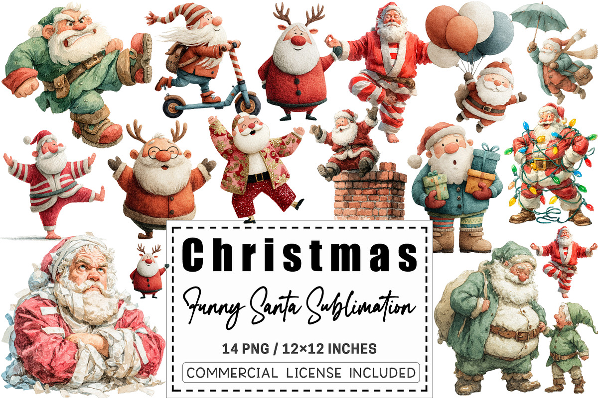 Funny Christmas Santa Sublimation, a Graphic by CitraGraphics (Photo 1 of 4)