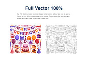 Birthday Elements Vector Illustratio, a Decorative Illustration by KAZ by IanMikraz Studio (Thumbnail 2 of 3)