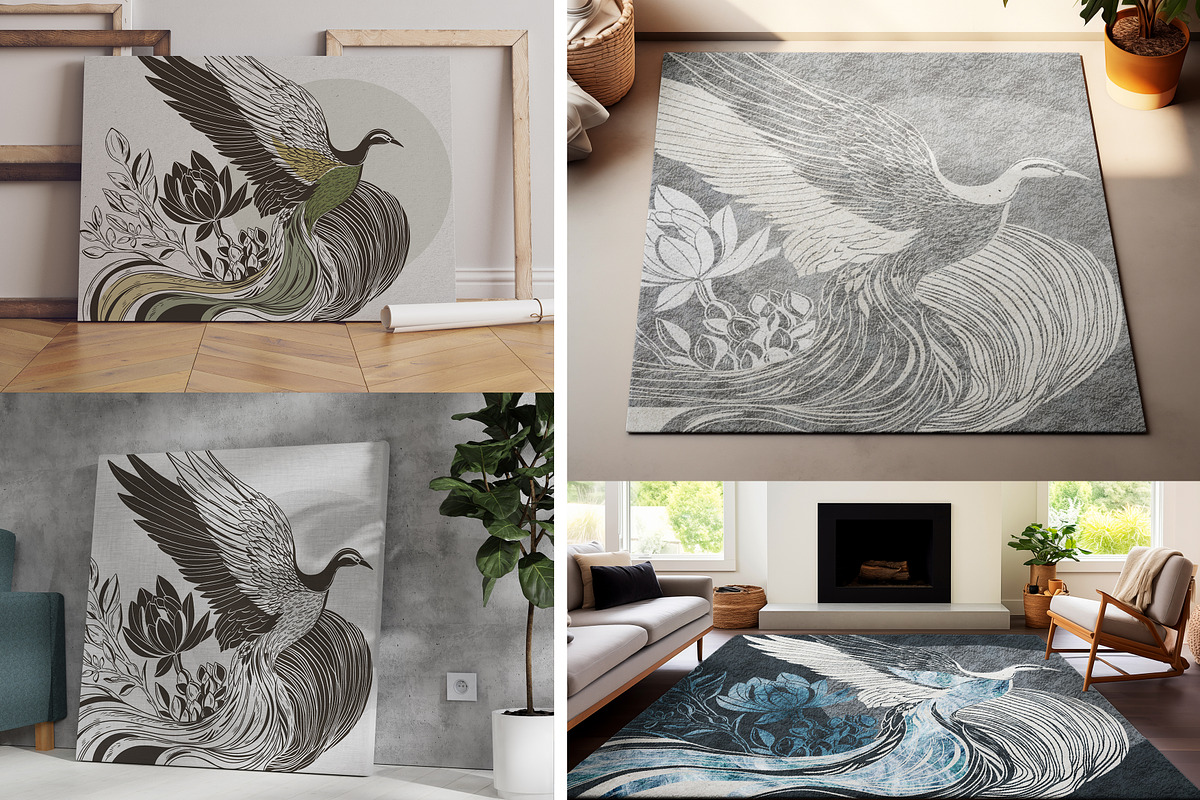 Hand Drawn Digital Wallpaper Phoenix, a Wallpaper Graphic by Nature.Of.Kate (Photo 11 of 11)