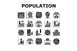 population growth icons set vector, an Education Illustration by pikepicture