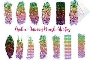 Ombre Unicorn Brush Strokes