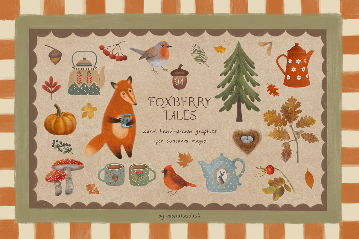 Foxberry Tales – Autumn Clipart Set, an Object Graphic by alonahaidash (Photo 1 of 13)