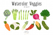 Watercolor Veggies with & w/o Faces, an Illustration by Ashley Katrina (Thumbnail 3 of 10)
