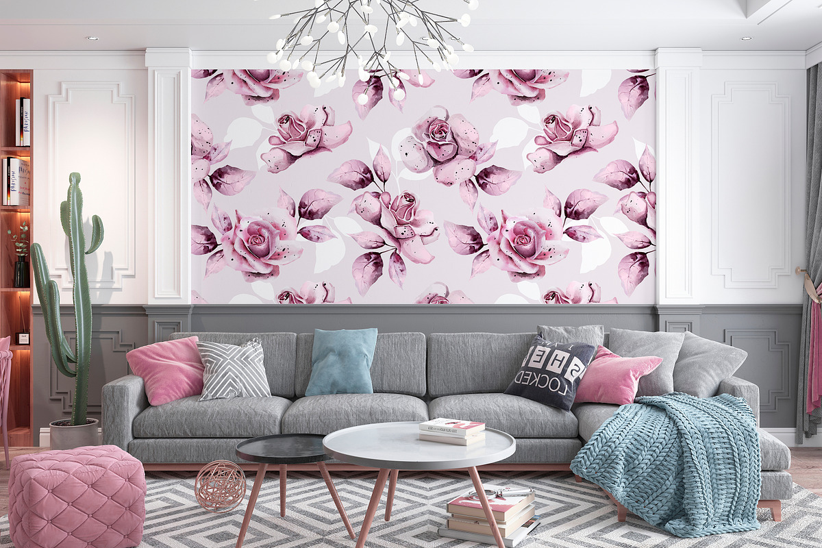 Pink Roses - Seamless Patterns, a Pattern Graphic by Pretty Meerkat (Photo 2 of 6)